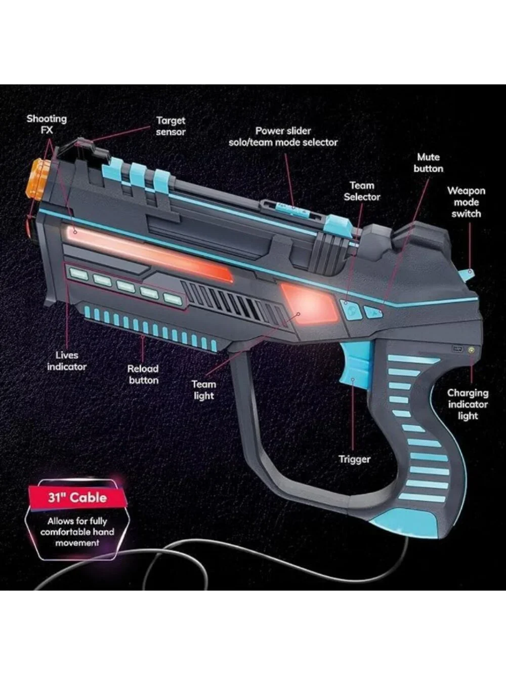 Rechargeable Laser Tag Set for Kids & Teens - Blasters, Vests, Outdoor Fun, Age